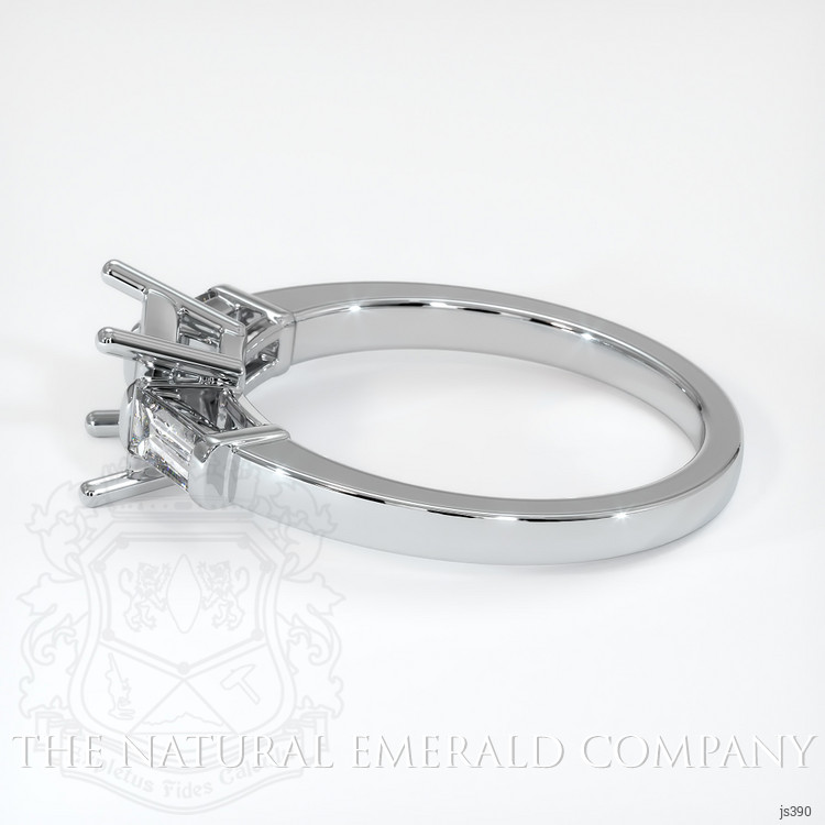 18K White Gold Three Stone Ring Setting