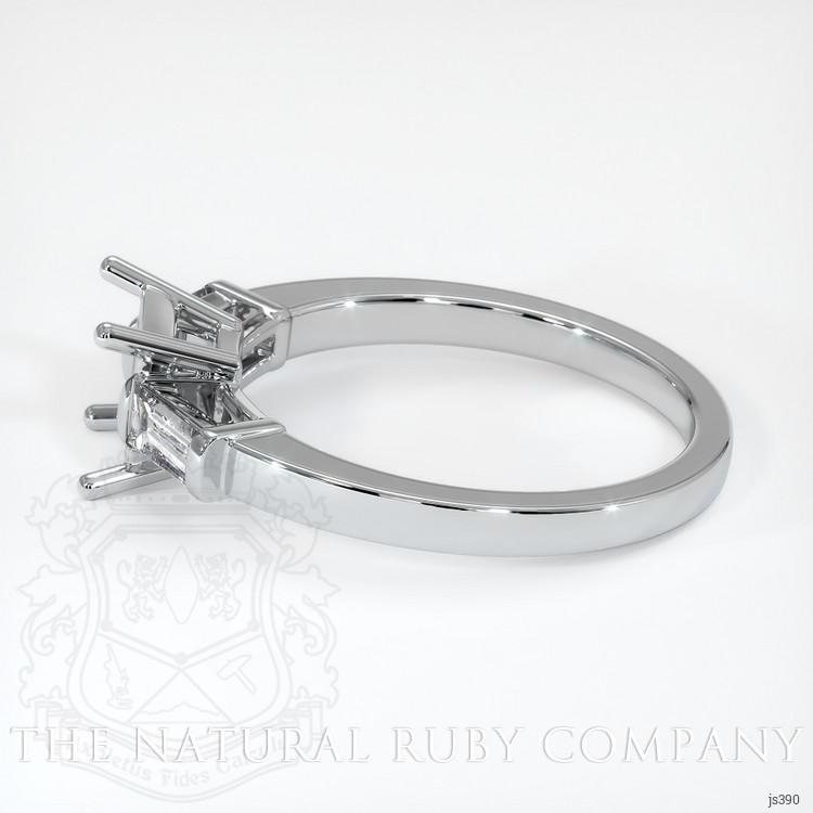 18K White Gold Three Stone Ring Setting