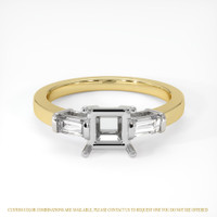 14K White & Yellow Three Stone Ring Setting Image