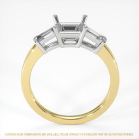 14K White & Yellow Three Stone Ring Setting Image
