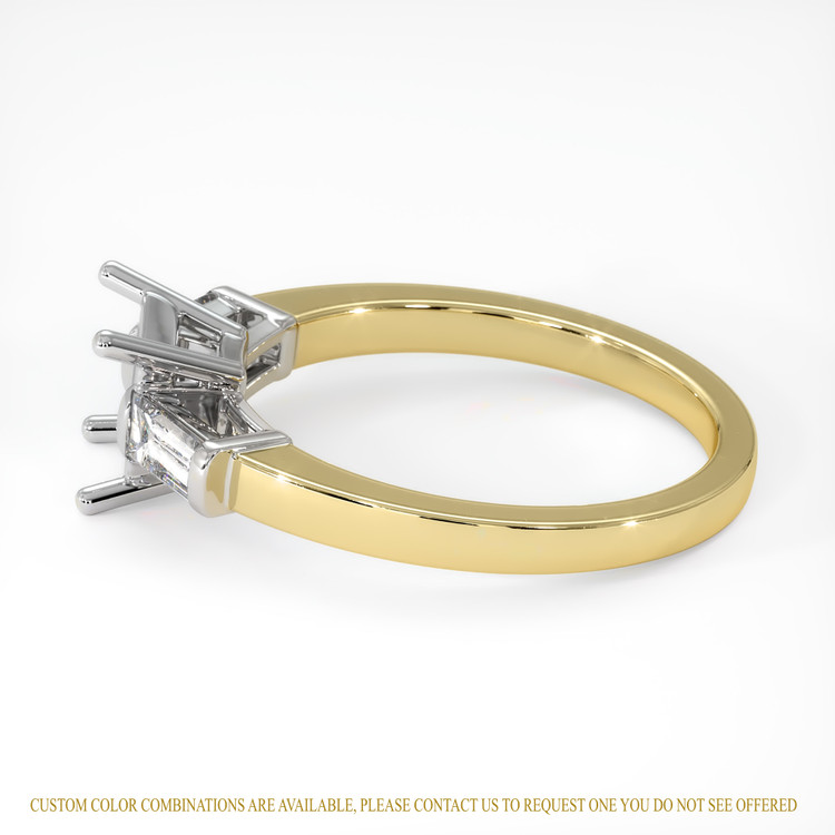 18K White & Yellow Three Stone Ring Setting