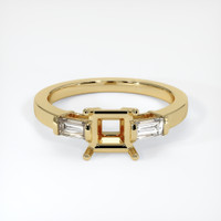 10K Yellow Gold Three Stone Ring Setting Image