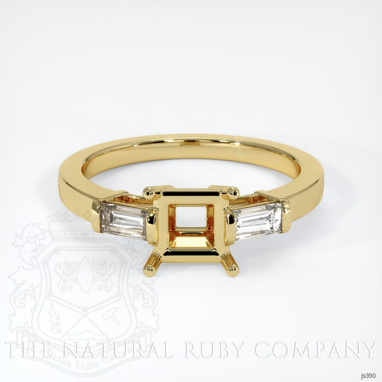 18K Yellow Gold Three Stone Ring Setting