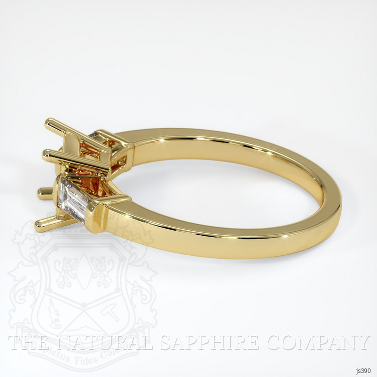 18K Yellow Gold Three Stone Ring Setting