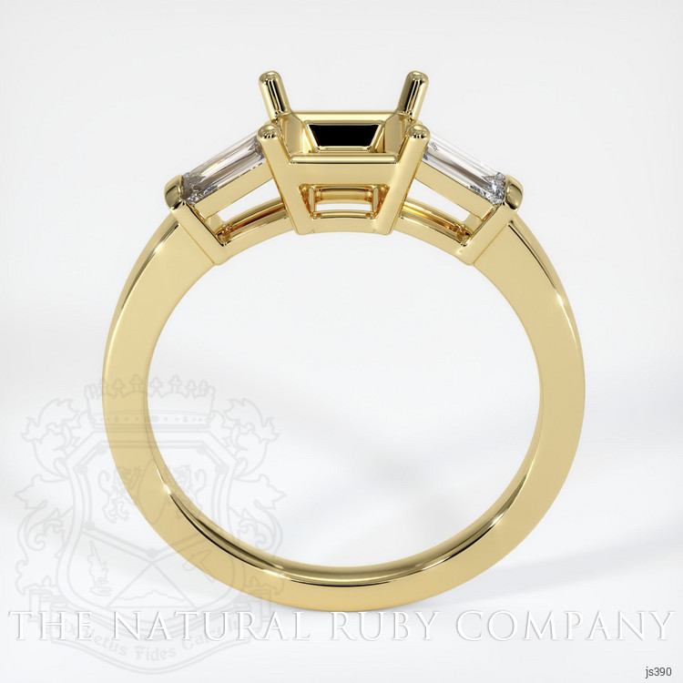 18K Yellow Gold Three Stone Ring Setting