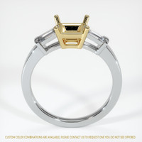 14K Yellow & White Three Stone Ring Setting Image