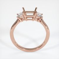14K Rose Gold Three Stone Ring Setting Image