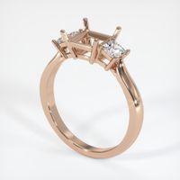 18K Rose Gold Three Stone Ring Setting Video