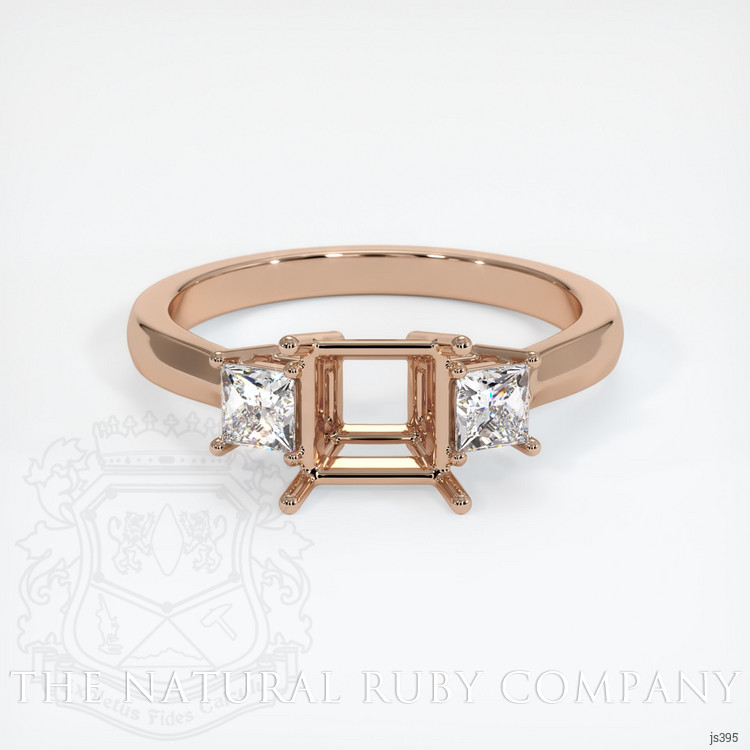 18K Rose Gold Three Stone Ring Setting