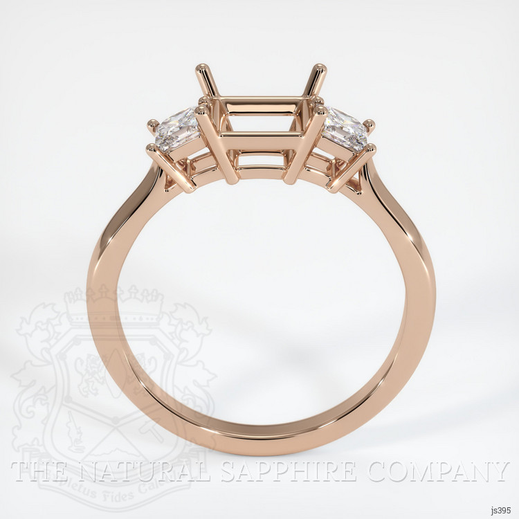 18K Rose Gold Three Stone Ring Setting