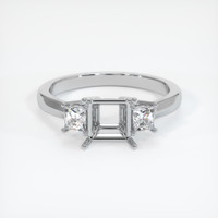 10K White Gold Three Stone Ring Setting Image