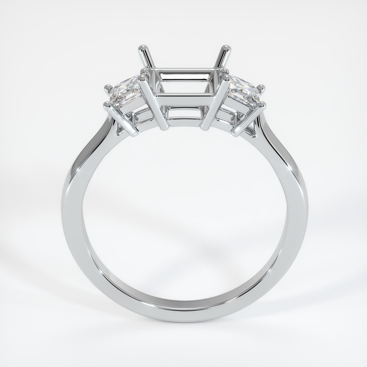 14K White Gold Three Stone Ring Setting