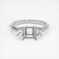 18K White Gold Three Stone Ring Setting Image