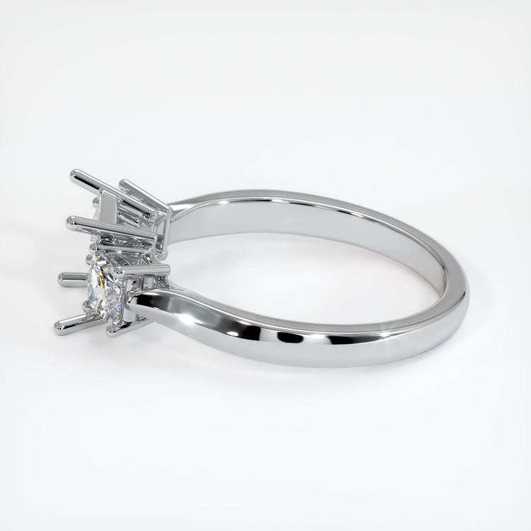 18K White Gold Three Stone Ring Setting