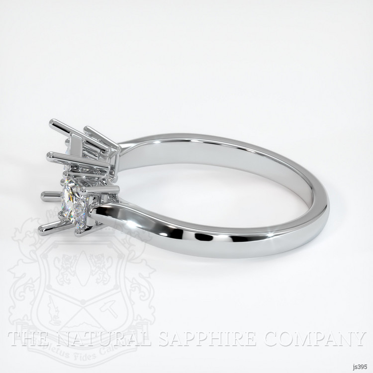 18K White Gold Three Stone Ring Setting