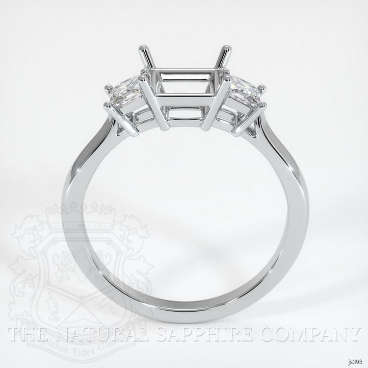 18K White Gold Three Stone Ring Setting