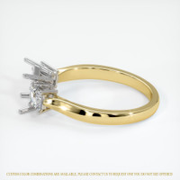 14K White & Yellow Three Stone Ring Setting Image