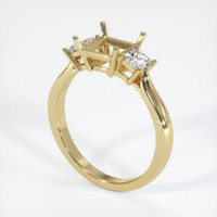 10K Yellow Gold Three Stone Ring Setting Video
