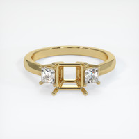 10K Yellow Gold Three Stone Ring Setting Image