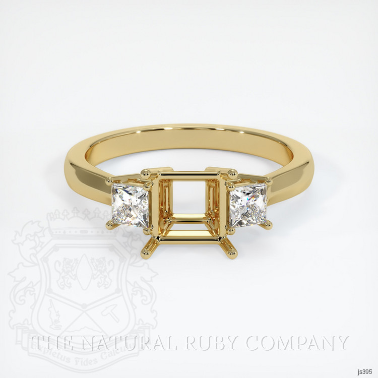 10K Yellow Gold Three Stone Ring Setting