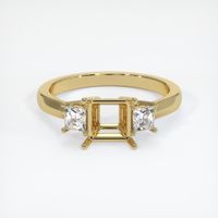 14K Yellow Gold Three Stone Ring Setting Image