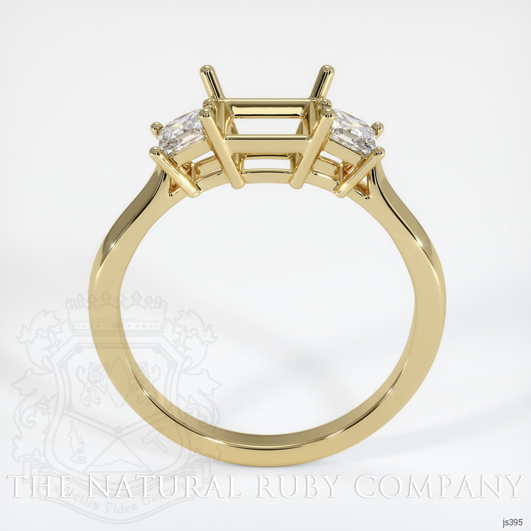 14K Yellow Gold Three Stone Ring Setting