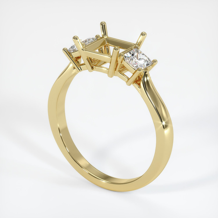 18K Yellow Gold Three Stone Ring Setting