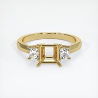 18K Yellow Gold Three Stone Ring Setting Image