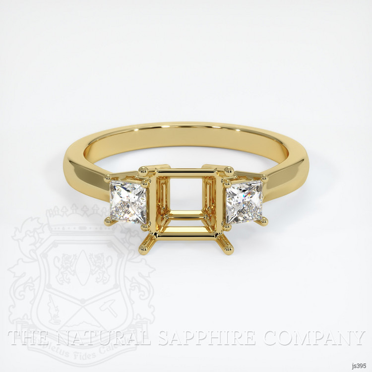 18K Yellow Gold Three Stone Ring Setting