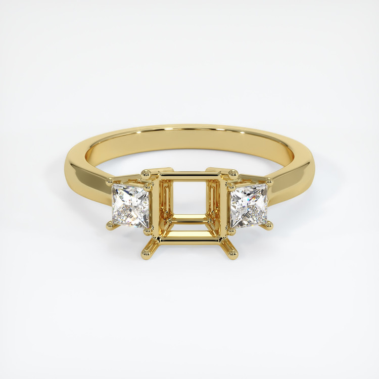 18K Yellow Gold Three Stone Ring Setting