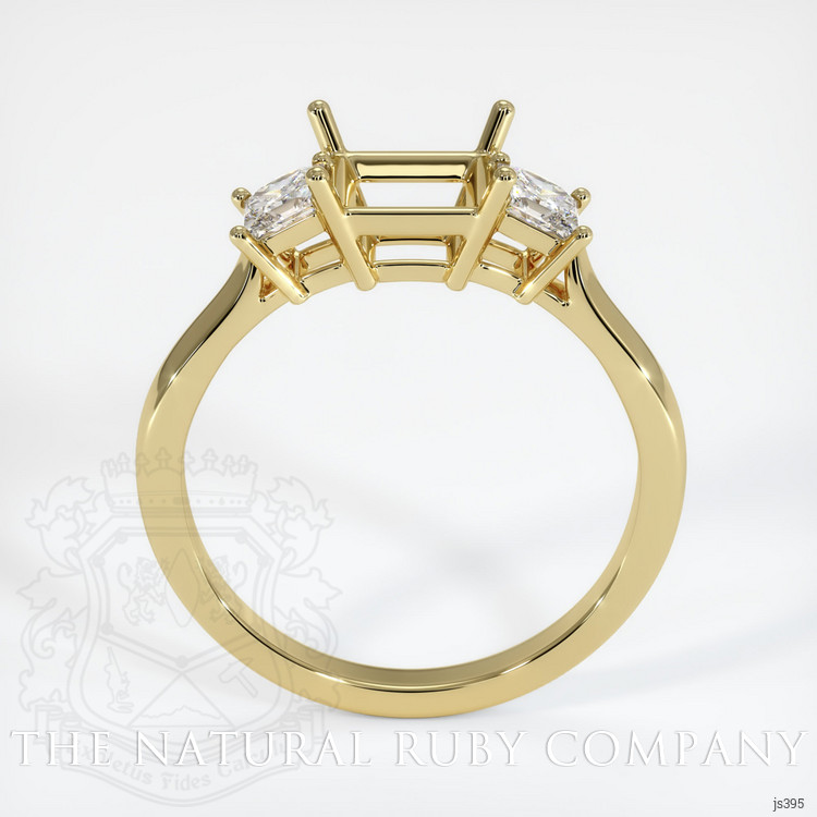 18K Yellow Gold Three Stone Ring Setting