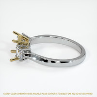 14K Yellow & White Three Stone Ring Setting Image