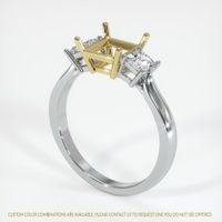 18K Yellow & White Three Stone Ring Setting Video