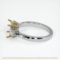 18K Yellow & White Three Stone Ring Setting Image