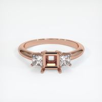 14K Rose Gold Three Stone Ring Setting Image