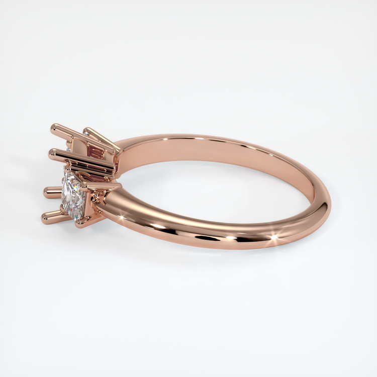 14K Rose Gold Three Stone Ring Setting
