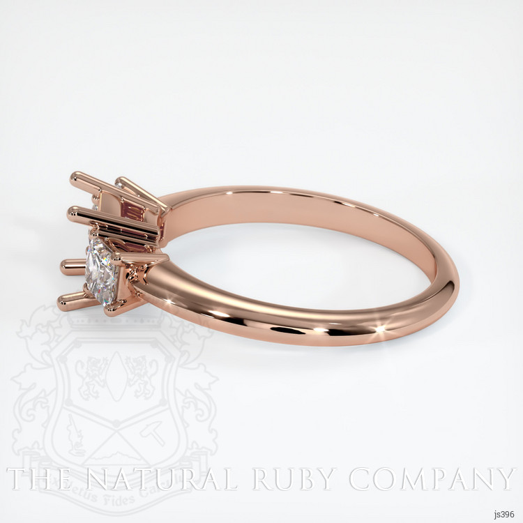 14K Rose Gold Three Stone Ring Setting