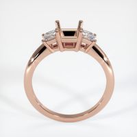 14K Rose Gold Three Stone Ring Setting Image