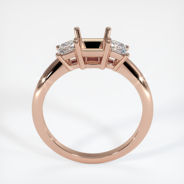 14K Rose Gold Three Stone Ring Setting