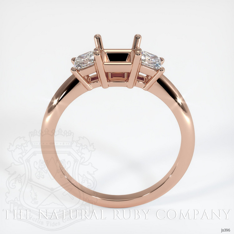 14K Rose Gold Three Stone Ring Setting