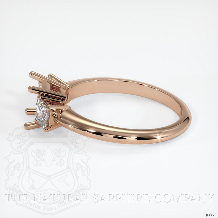 18K Rose Gold Three Stone Ring Setting