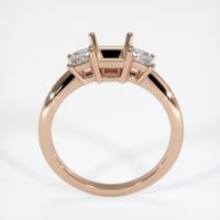 18K Rose Gold Three Stone Ring Setting Image