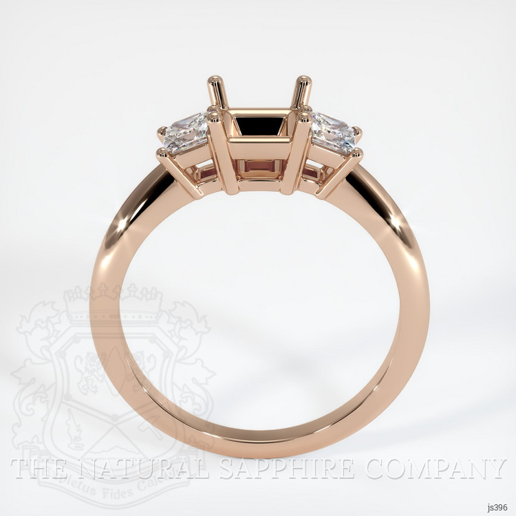 18K Rose Gold Three Stone Ring Setting