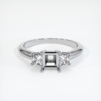 10K White Gold Three Stone Ring Setting Image