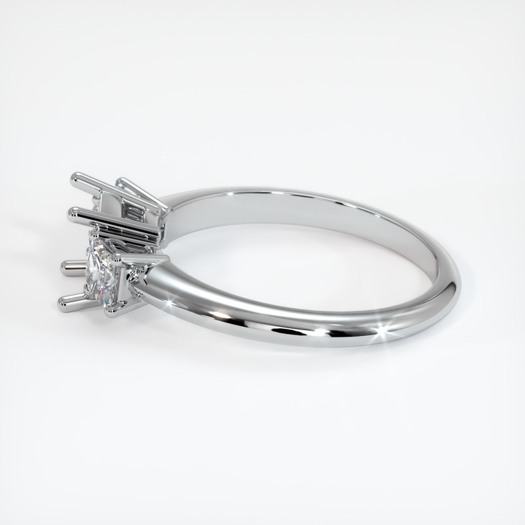 10K White Gold Three Stone Ring Setting