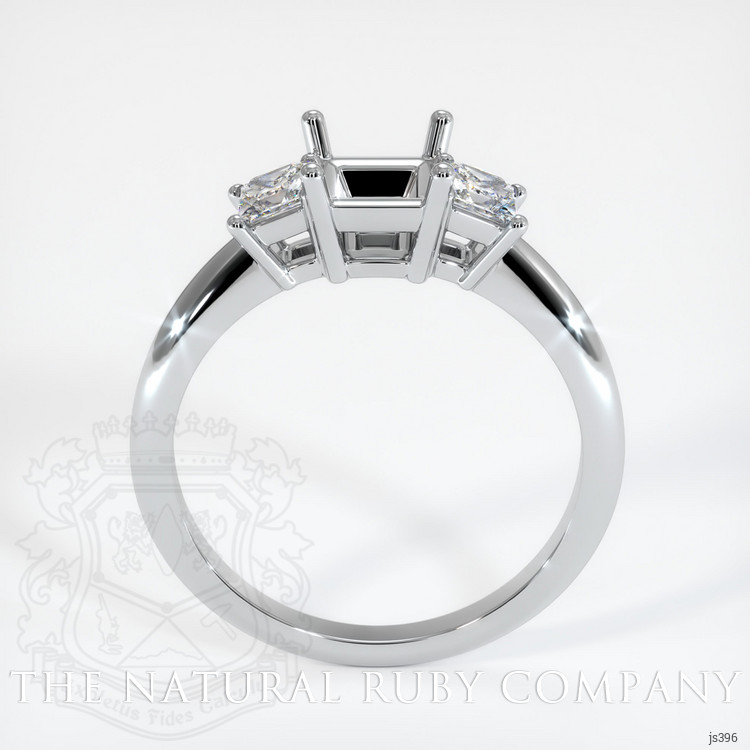 14K White Gold Three Stone Ring Setting