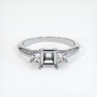 18K White Gold Three Stone Ring Setting Image
