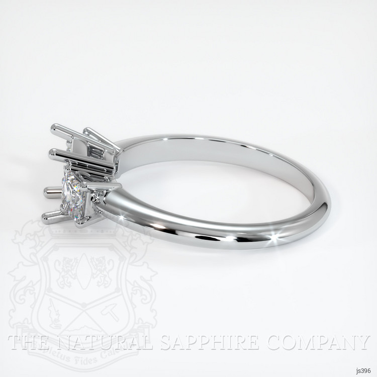 18K White Gold Three Stone Ring Setting