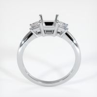 18K White Gold Three Stone Ring Setting Image