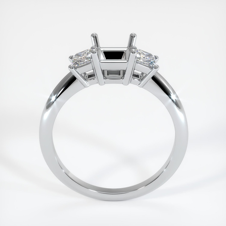 18K White Gold Three Stone Ring Setting
